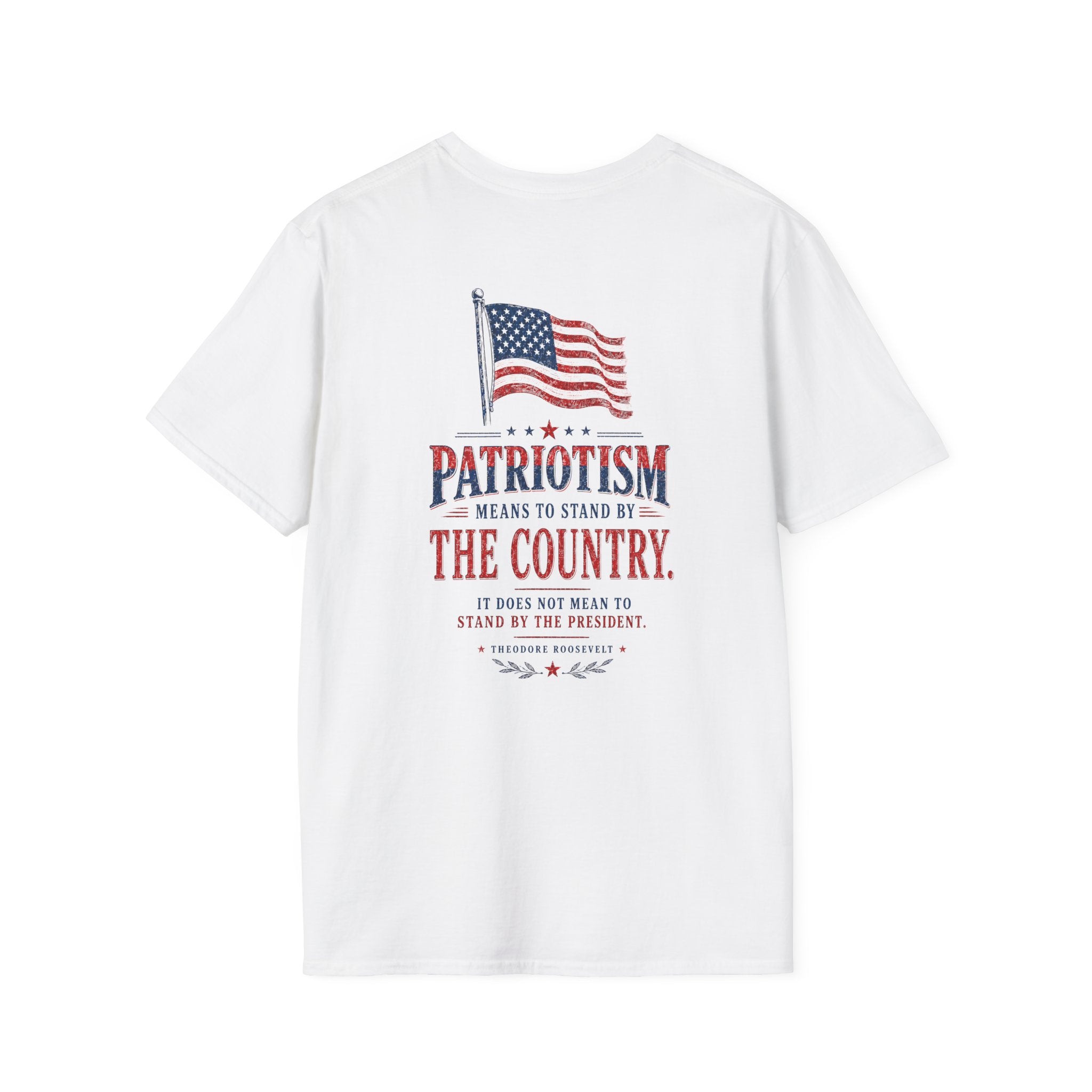 USA Flag Minimalist T-Shirt — Small Chest American Flag Design