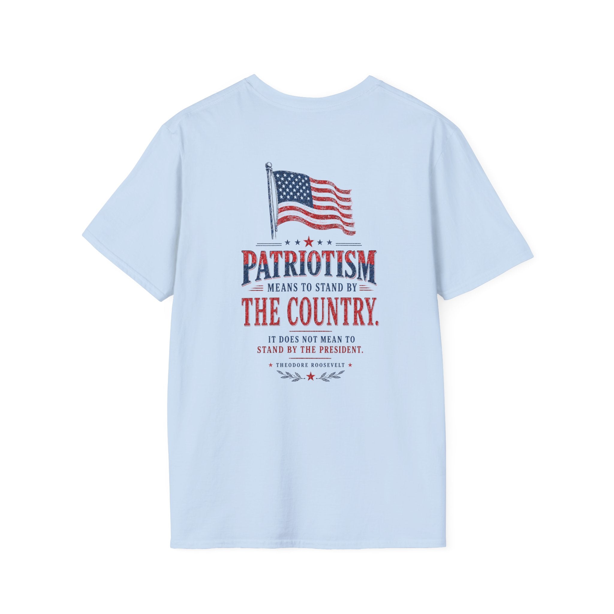 USA Flag Minimalist T-Shirt — Small Chest American Flag Design