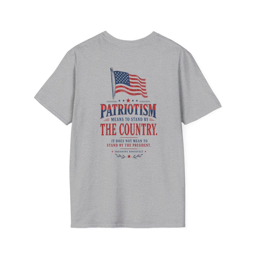 USA Flag Minimalist T-Shirt — Small Chest American Flag Design