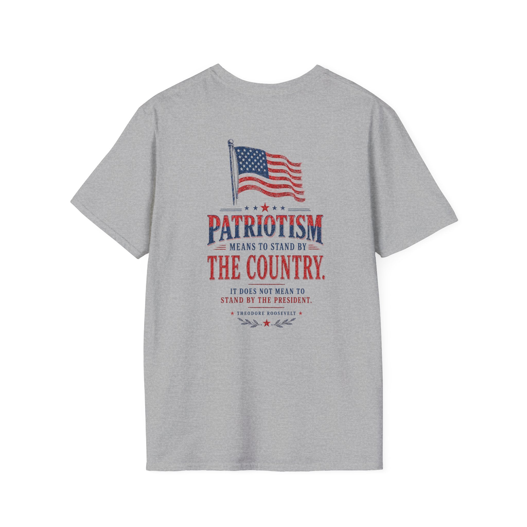 USA Flag Minimalist T-Shirt — Small Chest American Flag Design
