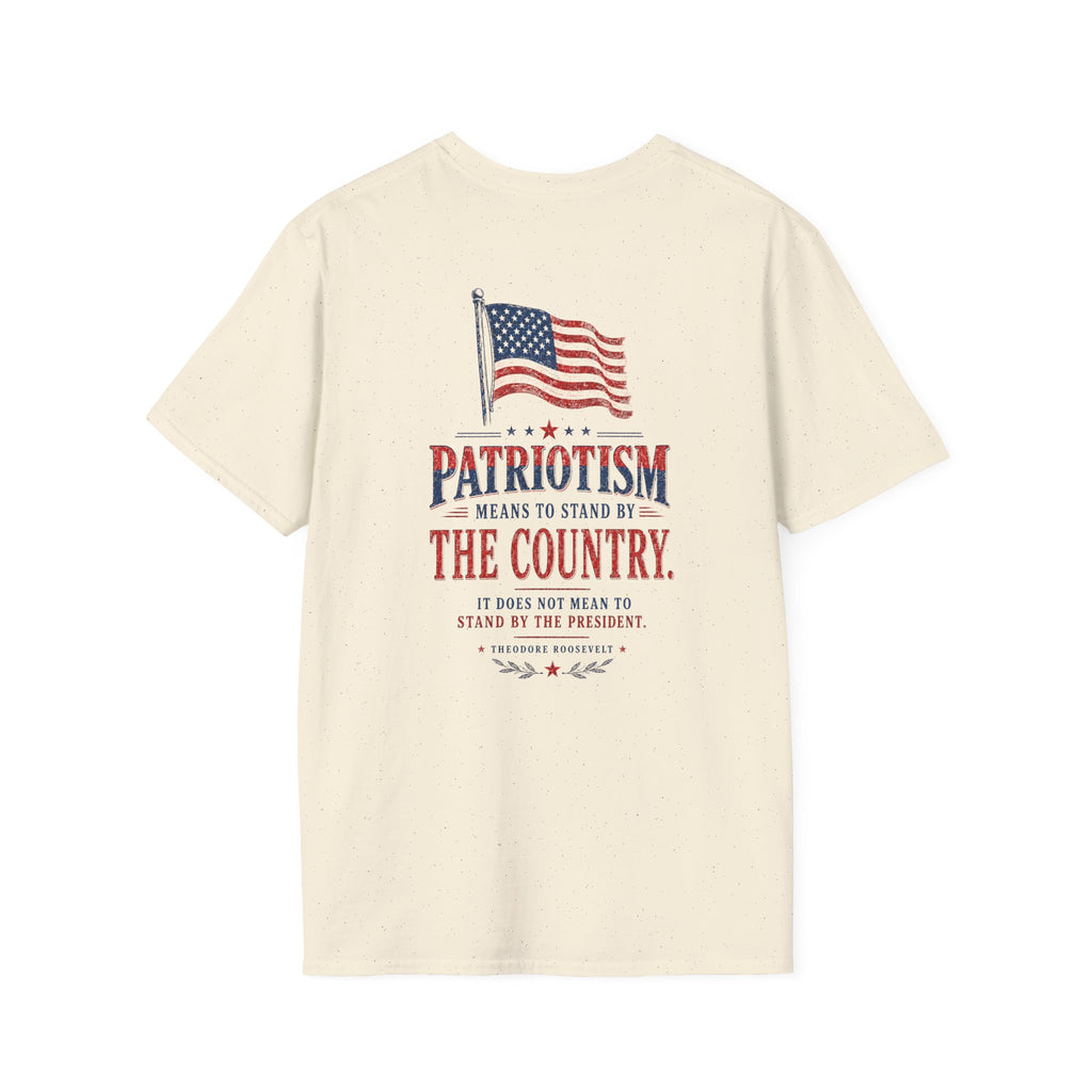 USA Flag Minimalist T-Shirt — Small Chest American Flag Design