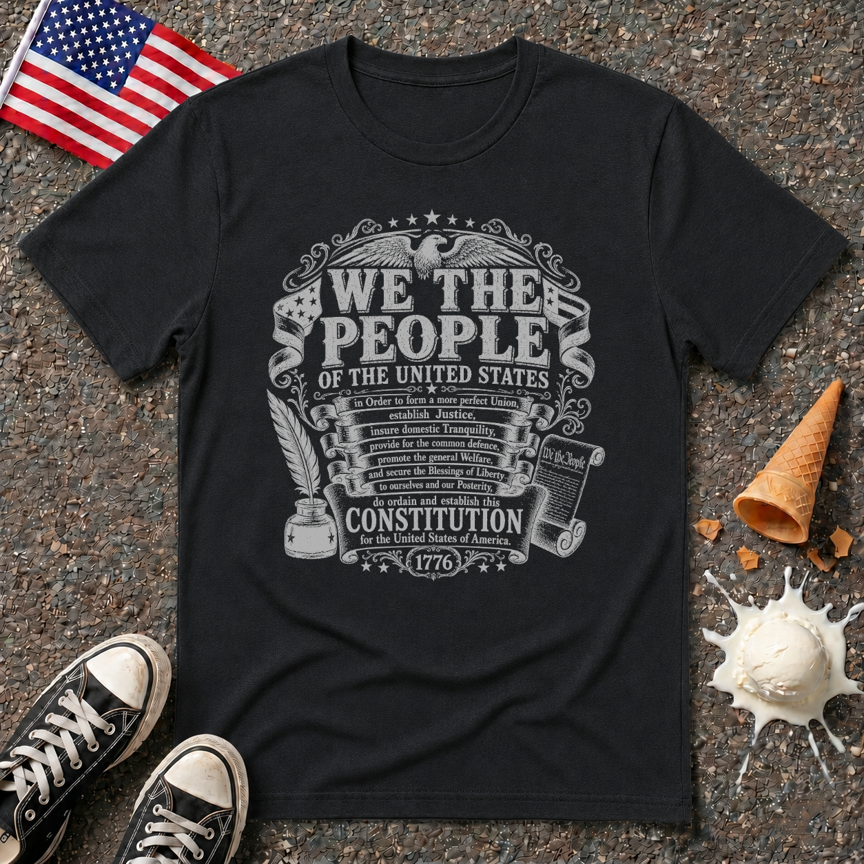 Preamble "We The People" One-color Vintage  Tee