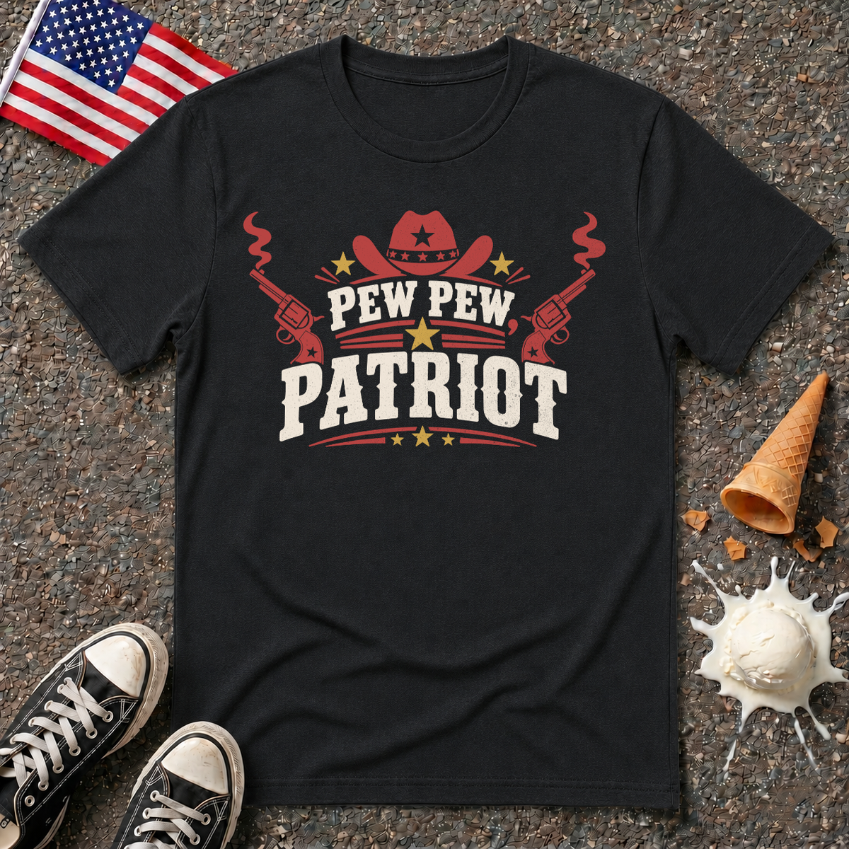 "Pew Pew Patriot" Retro Tee