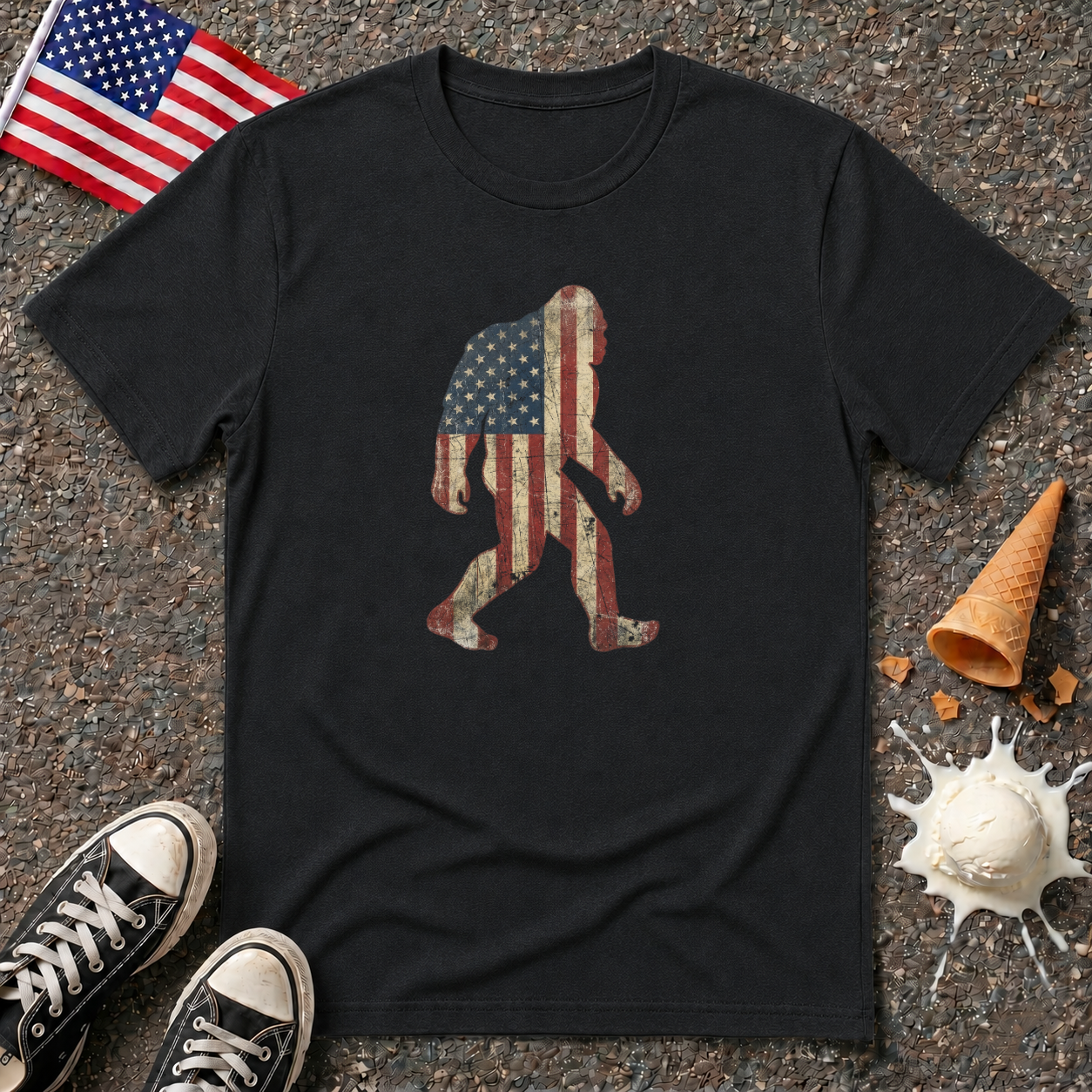 American Flag Bigfoot Tee