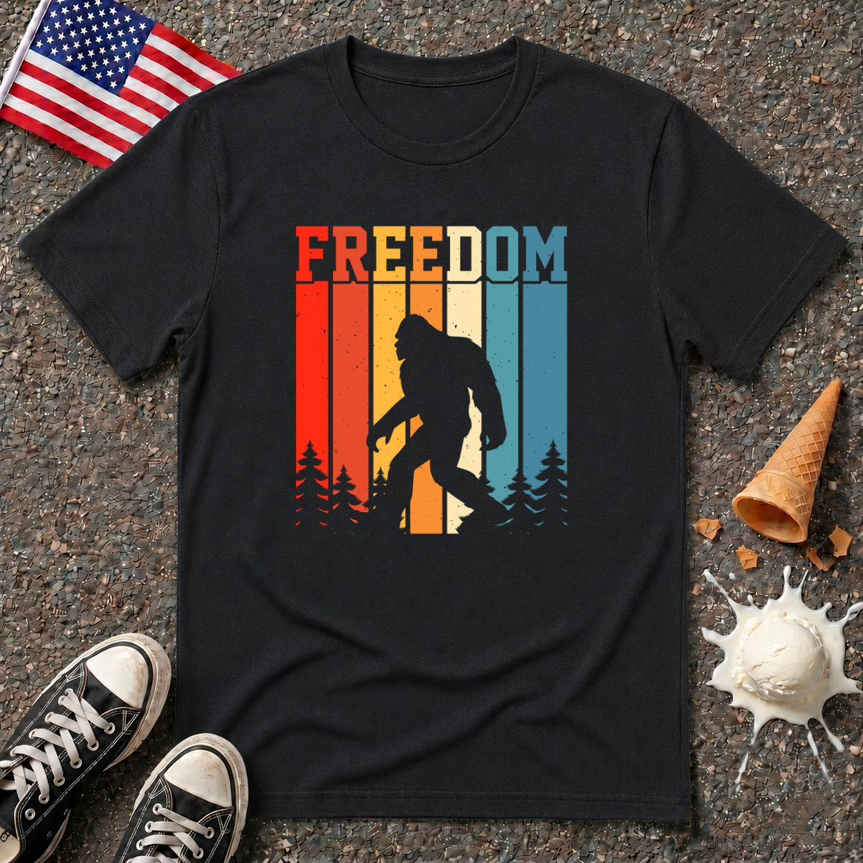 "Freedom" Bigfoot Retro Tee