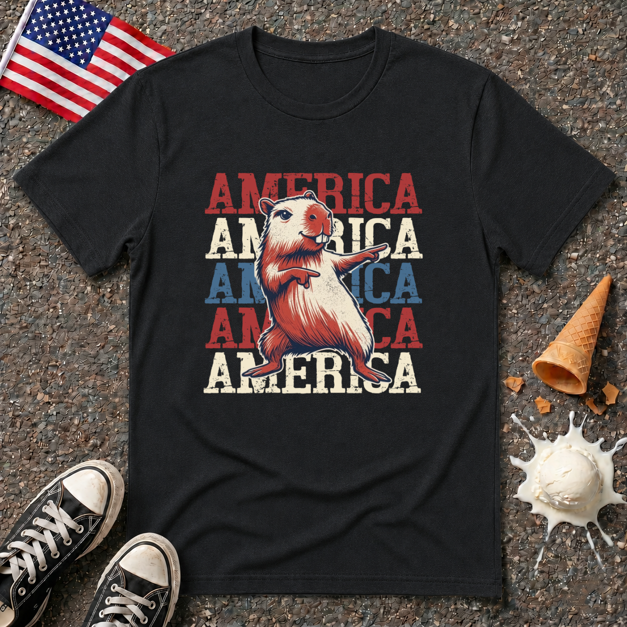 Patriotic Capybara Tee