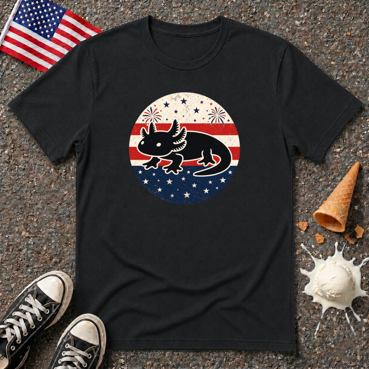 Patriotic Axolotl Tee