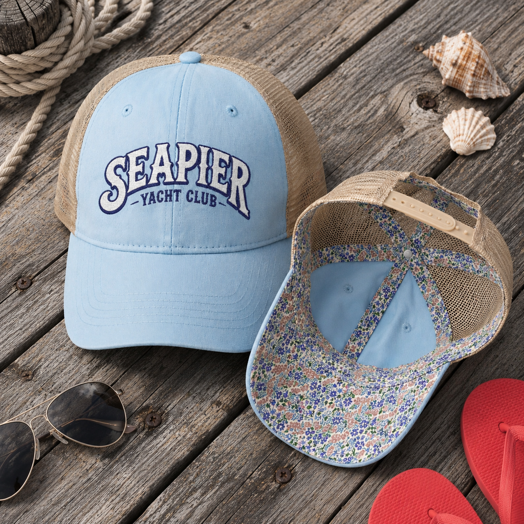 "SEAPIER Yacht Club" Women's Washed Mesh-Back Cap