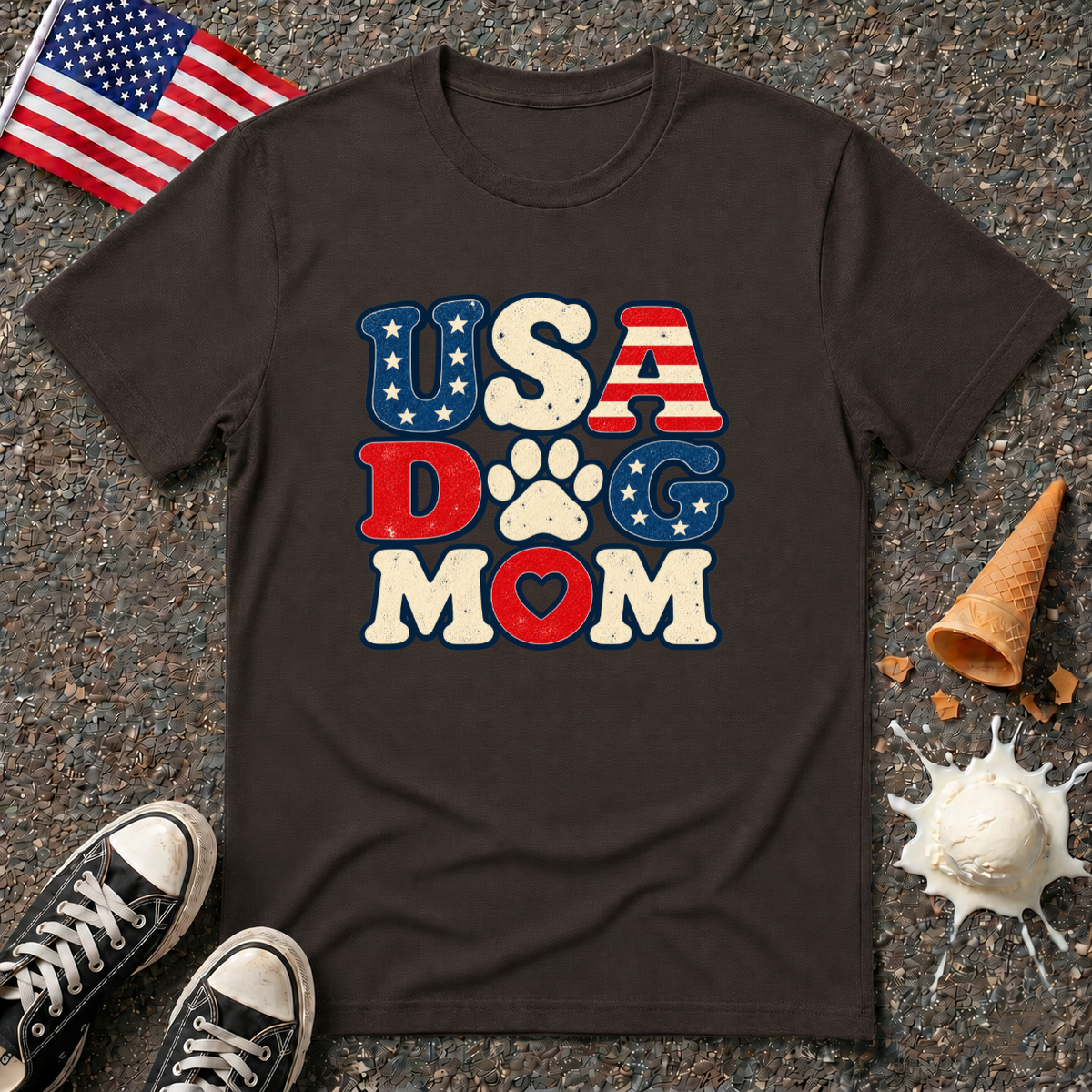 "USA DOG MOM" Tee