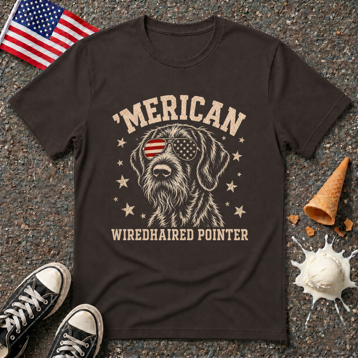 "‘Merican Wirehaired Pointer" Tee