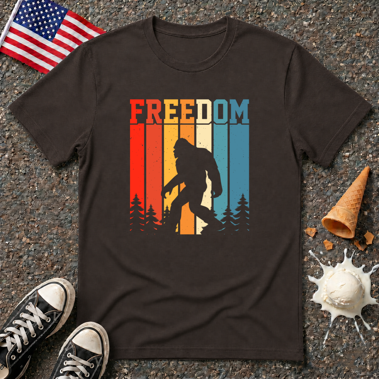 "Freedom" Bigfoot Retro Tee