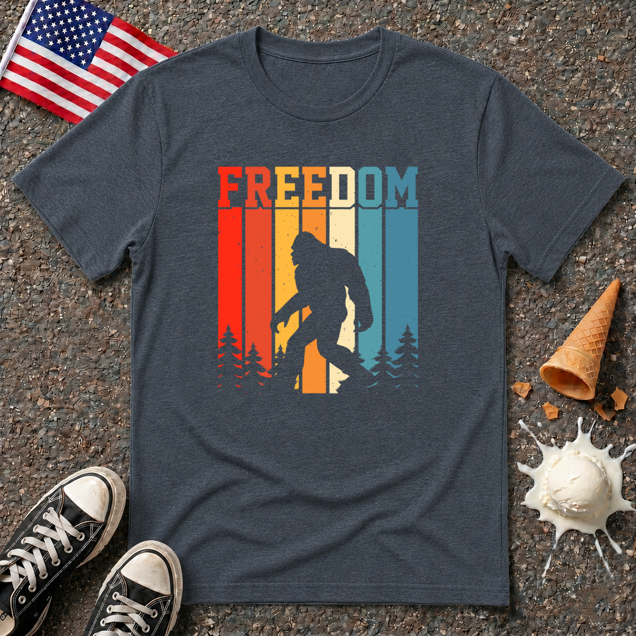 "Freedom" Bigfoot Retro Tee