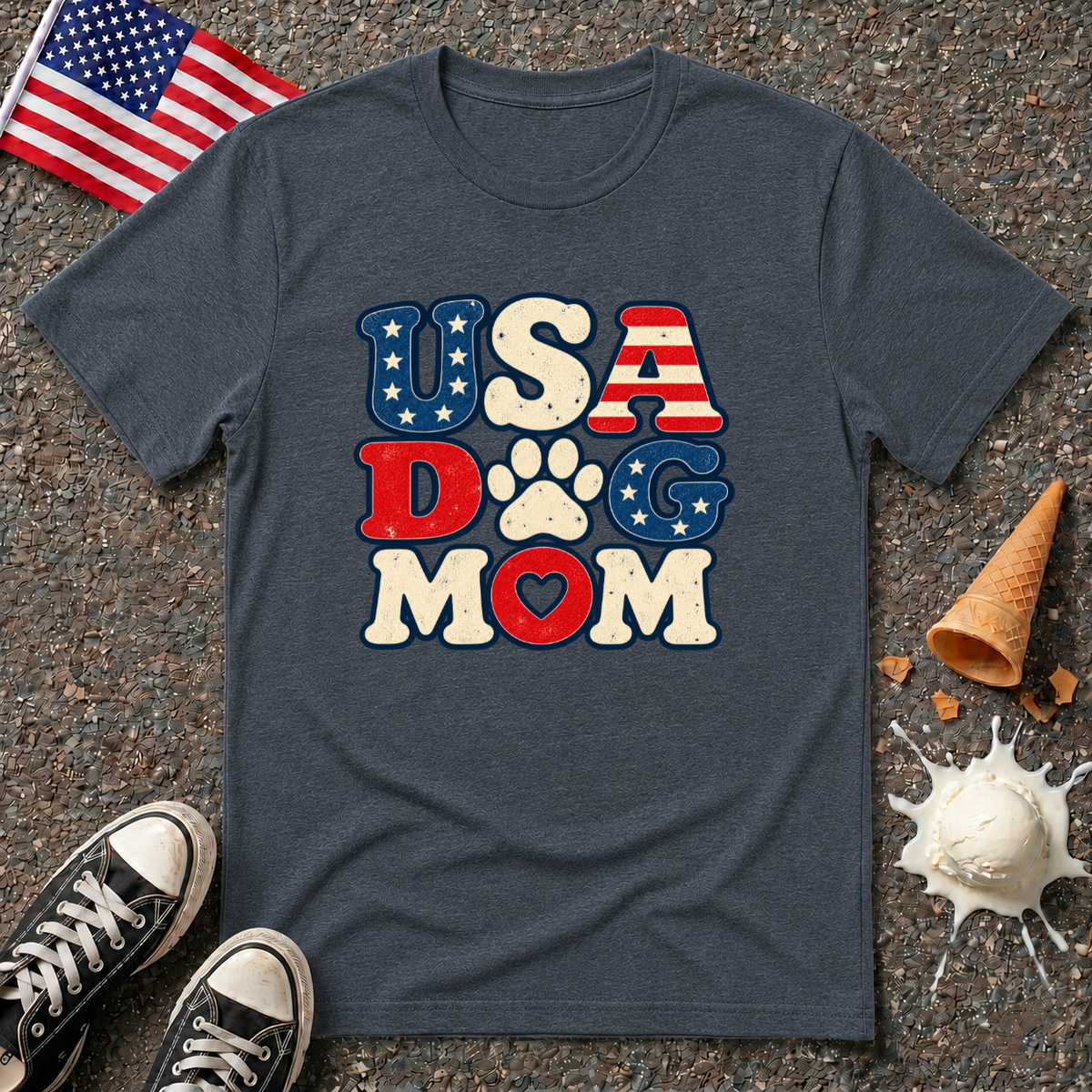 "USA DOG MOM" Tee