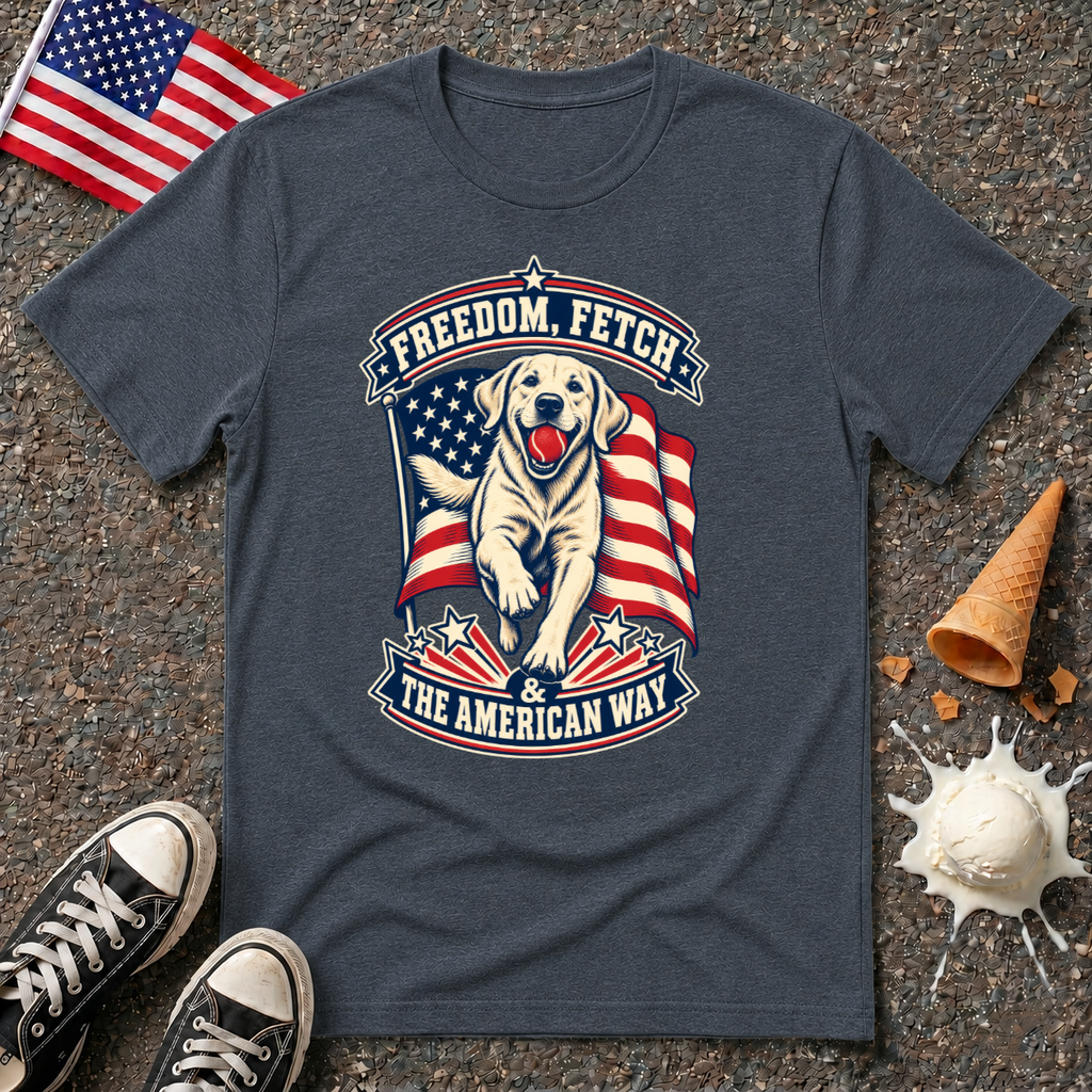 "Freedom, Fetch & The American Way" Tee