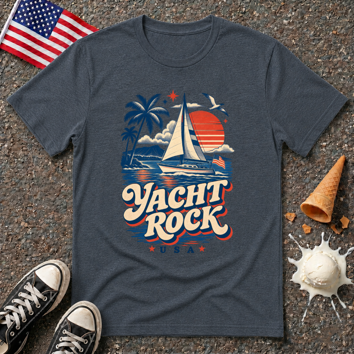 "Yacht Rock USA" Retro Tee