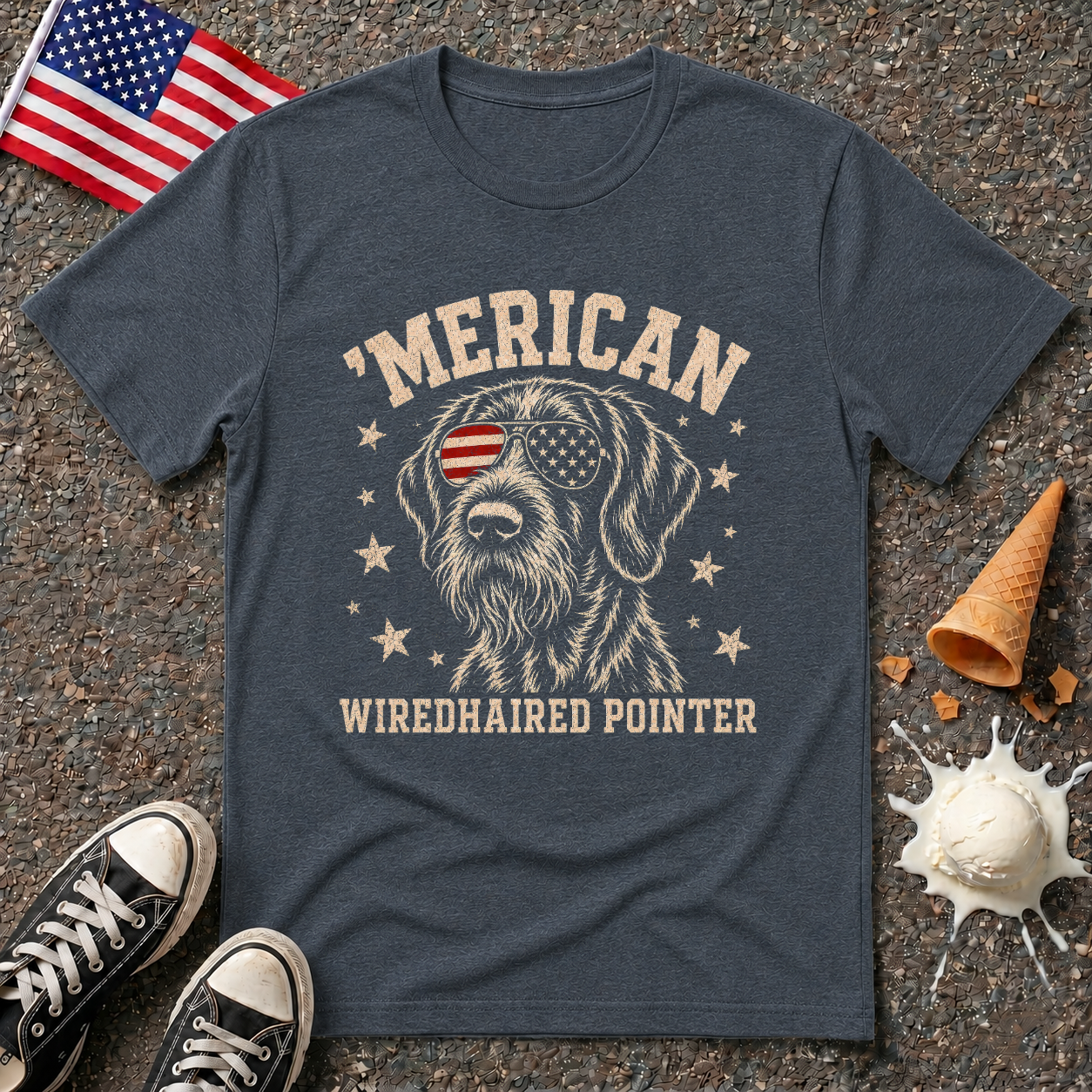 "‘Merican Wirehaired Pointer" Tee