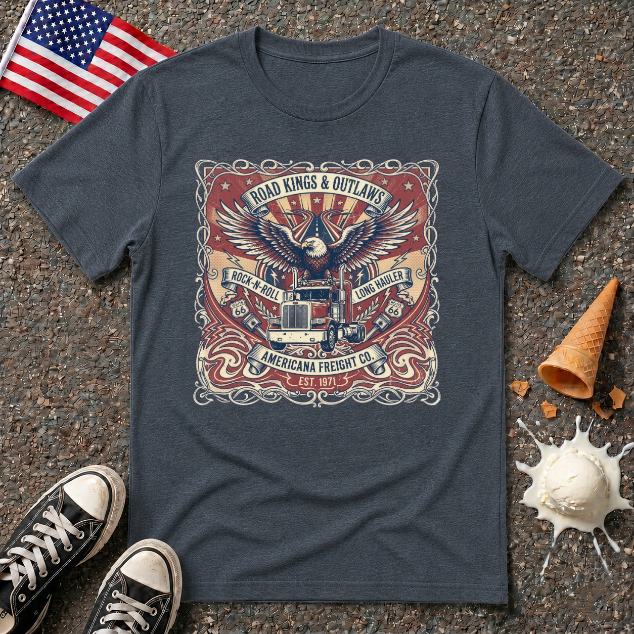 "Road Kings & Outlaws" Trucker Tee