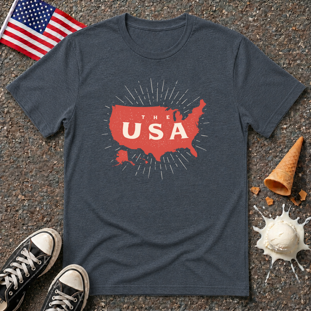 Red America Vintage Tee