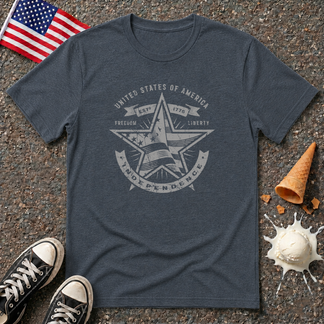 USA Star 1-color Vintage Tee