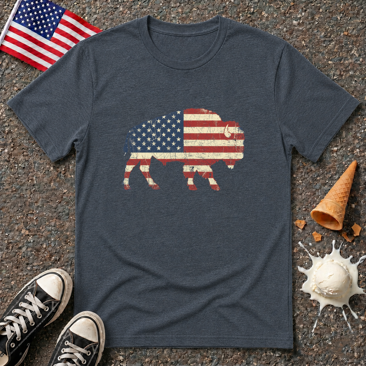 American Flag Buffalo Tee