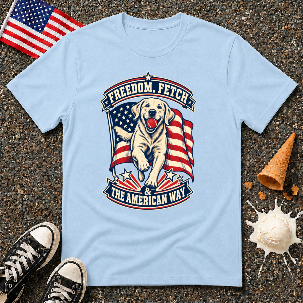 "Freedom, Fetch & The American Way" Tee