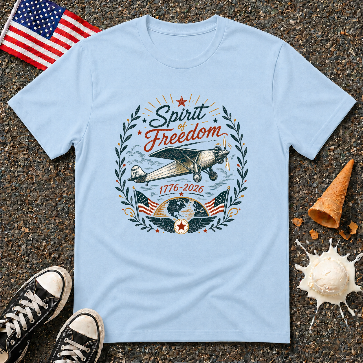 "Spirit of Freedom" Vintage Folk Tee
