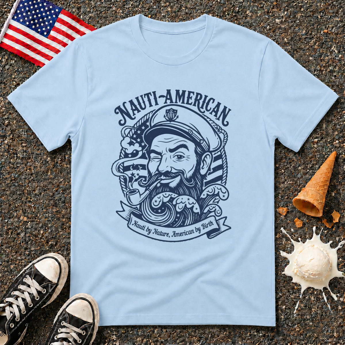 "Nauti-American" 1-Color Vintage Tee