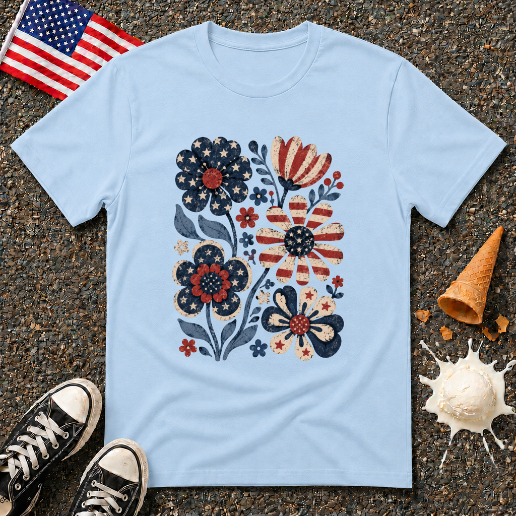 Boho Flag Flowers Tee