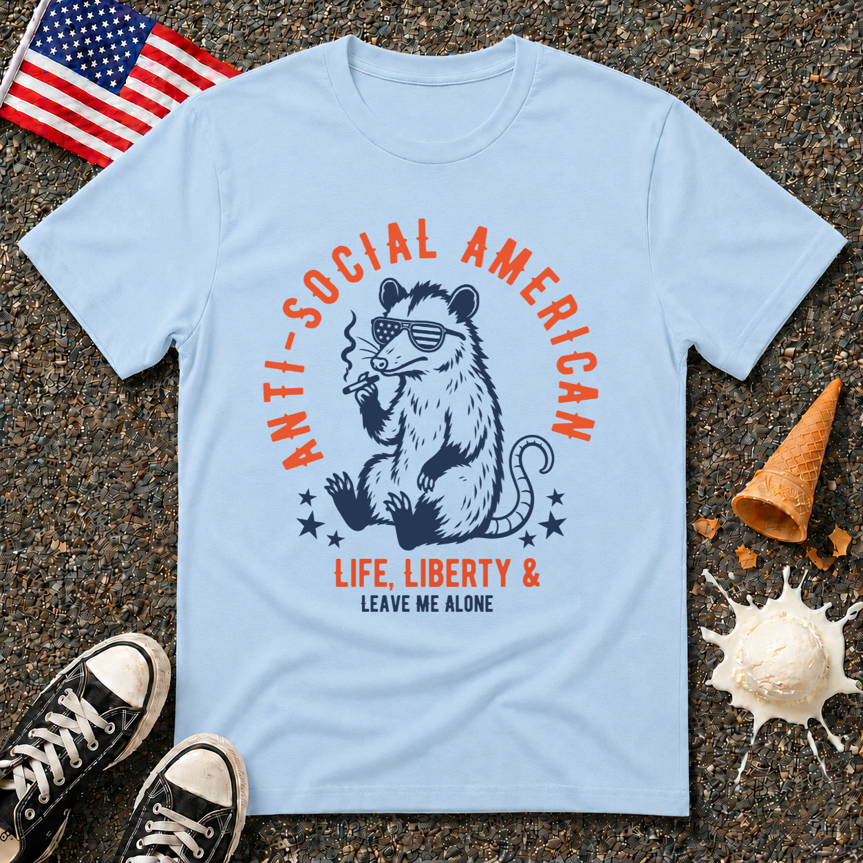 "Anti-Social American" Vintage Tee