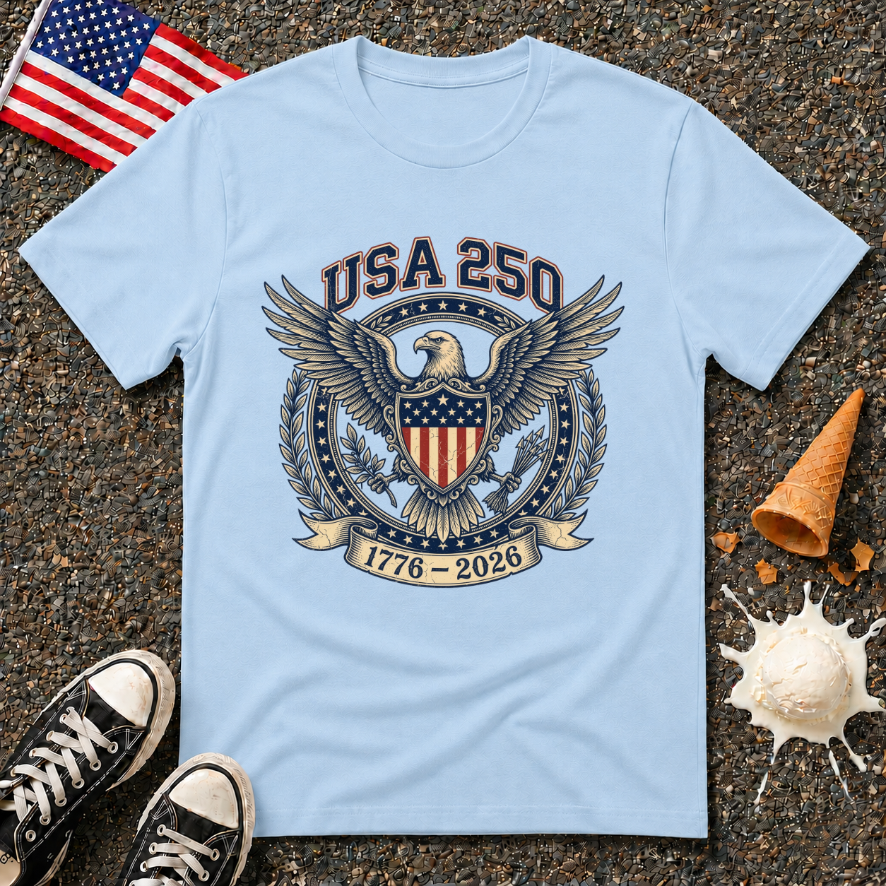 USA 250 Eagle Emblem Tee