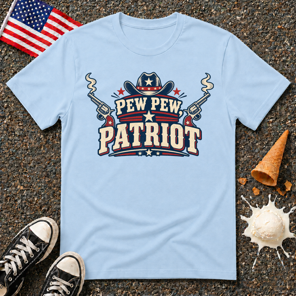"Pew Pew Patriot" Retro Tee