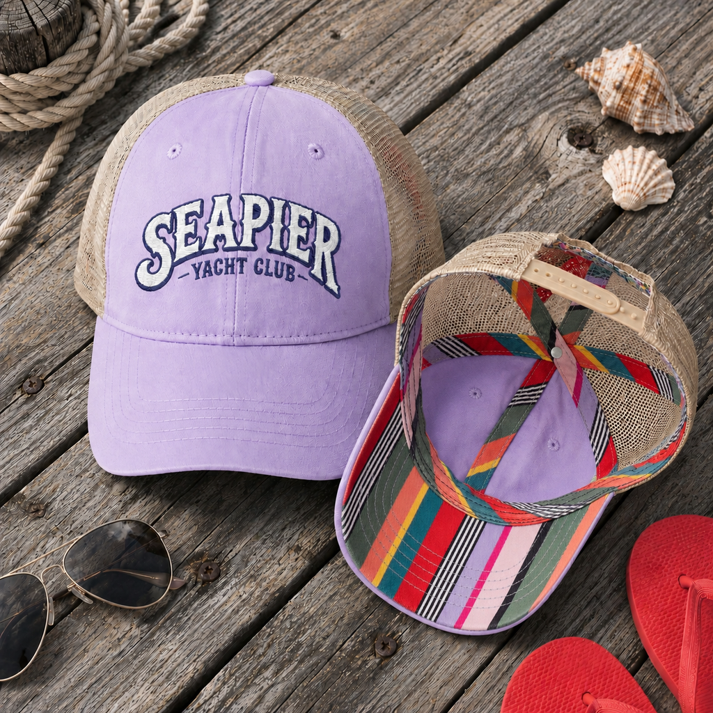 "SEAPIER Yacht Club" Women's Washed Mesh-Back Cap