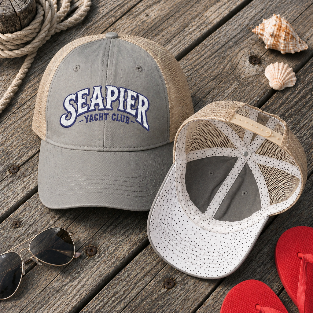 "SEAPIER Yacht Club" Women's Washed Mesh-Back Cap