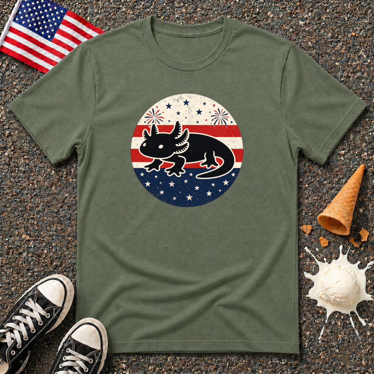 Patriotic Axolotl Tee
