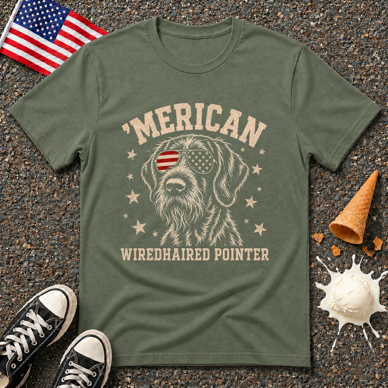 "‘Merican Wirehaired Pointer" Tee