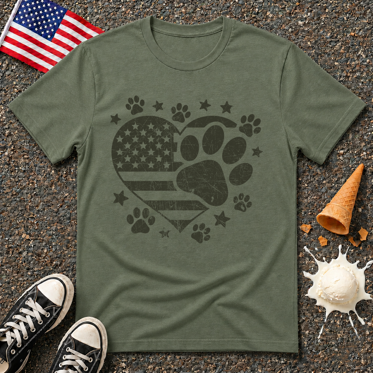 Patriotic Paws Vintage Tee