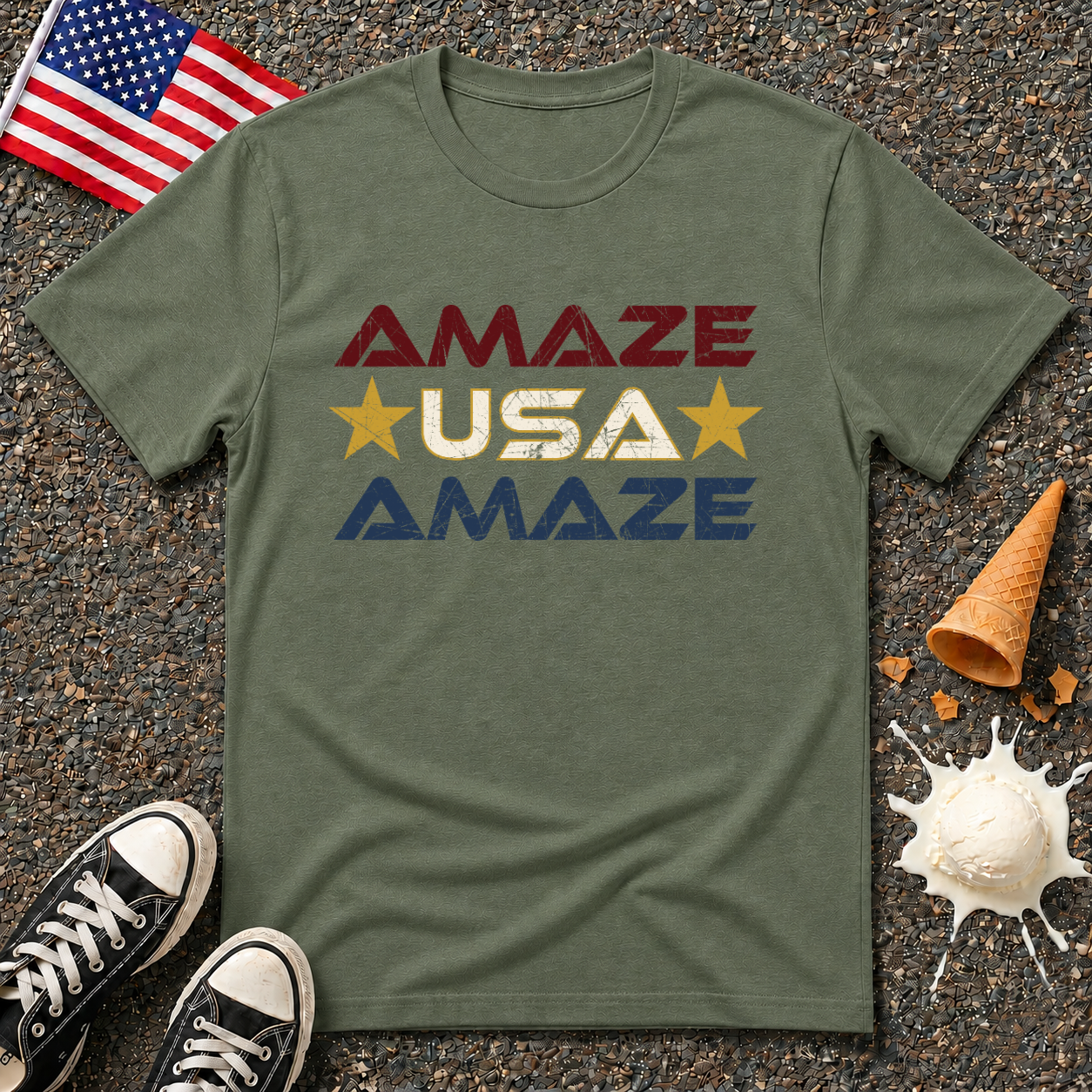 "Amaze, USA, Amaze" Retro Tee