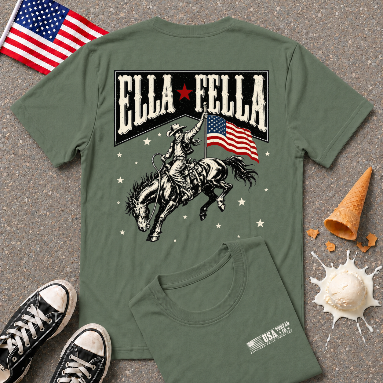 "Ella Fella" Americana Tee - Back Design