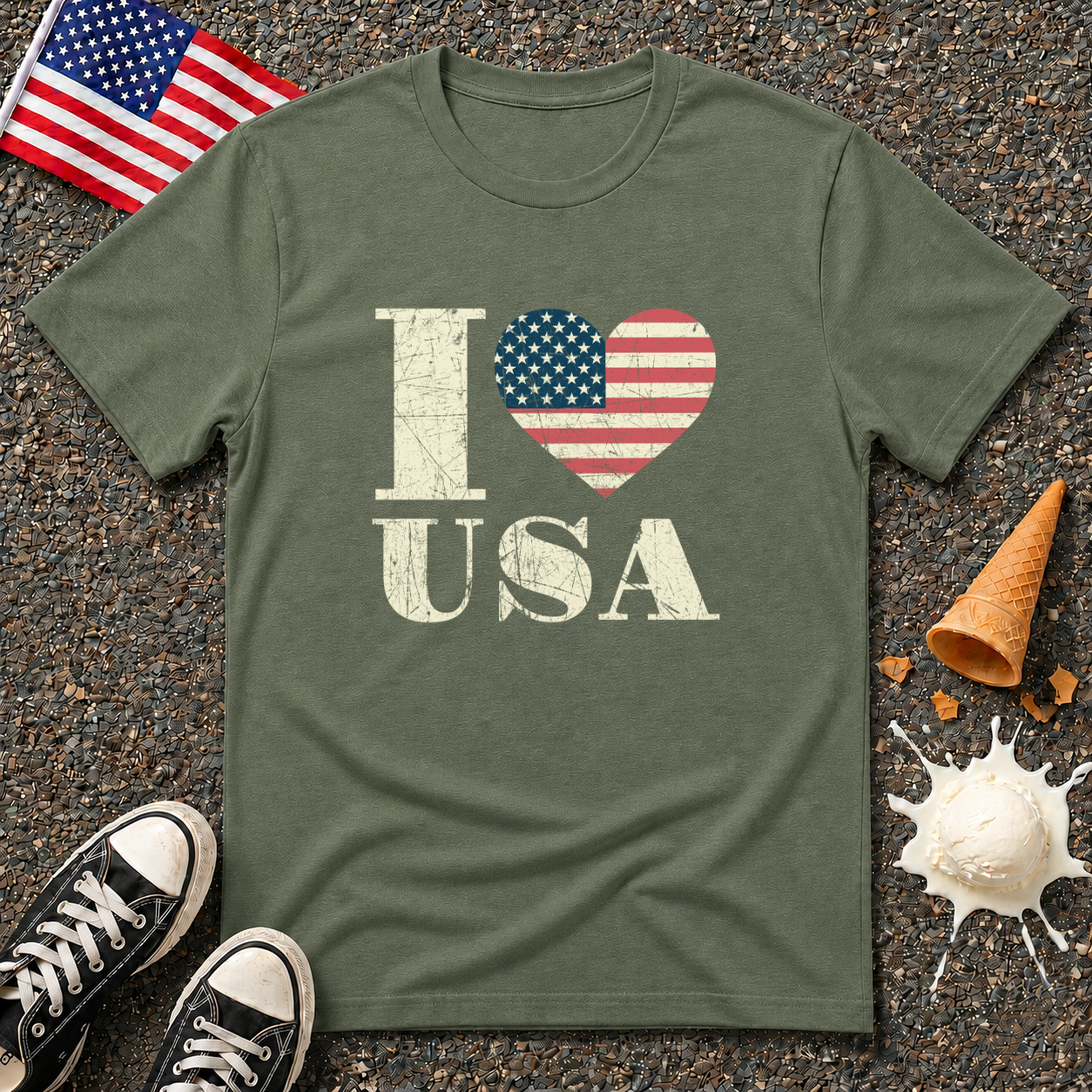 "I ❤ USA" Vintage Tee