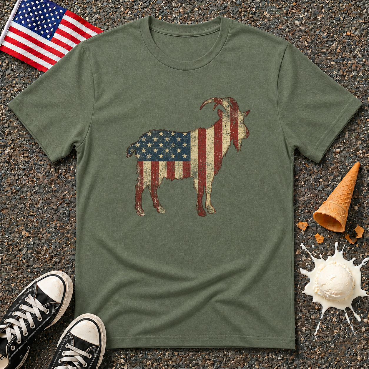 Patriotic Goat Tee