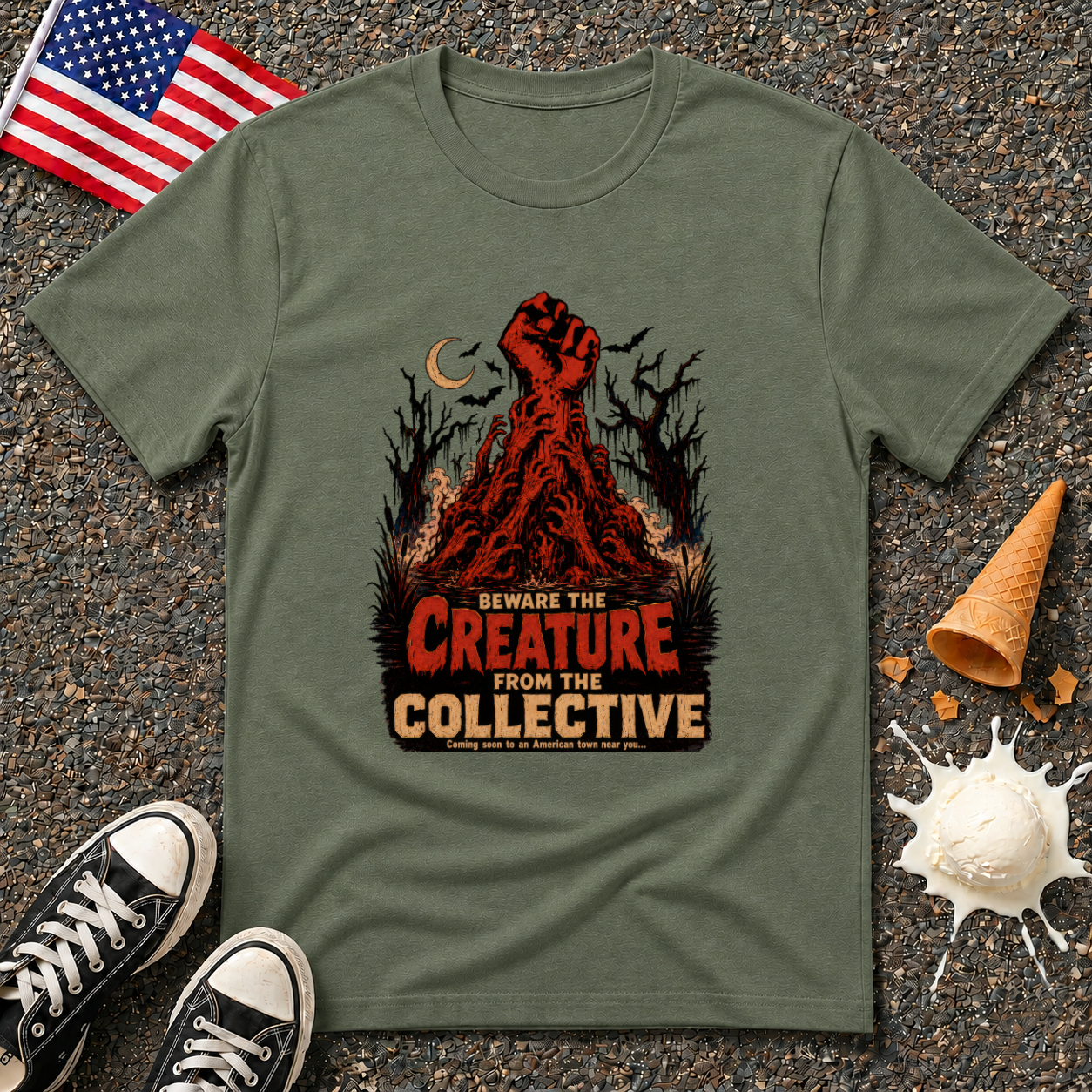 "Beware the Creature from the Collective" Horror Tee