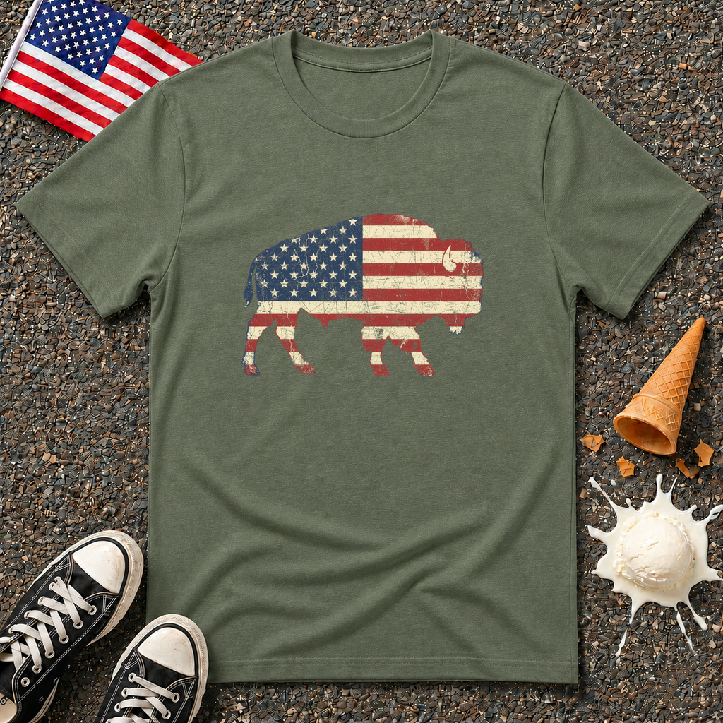 American Flag Buffalo Tee