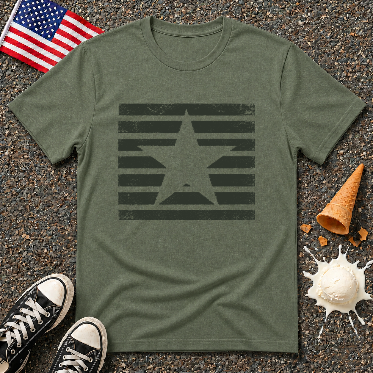 Striped Star Vintage Tee