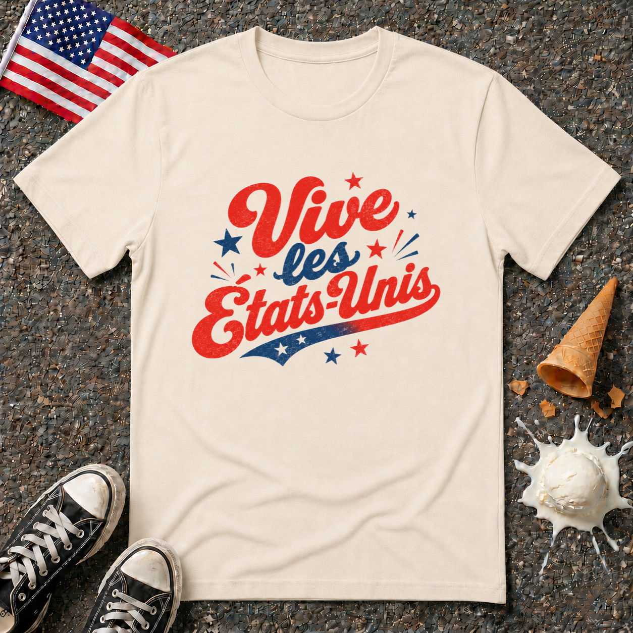 "Vive les États-Unis" Retro Tee