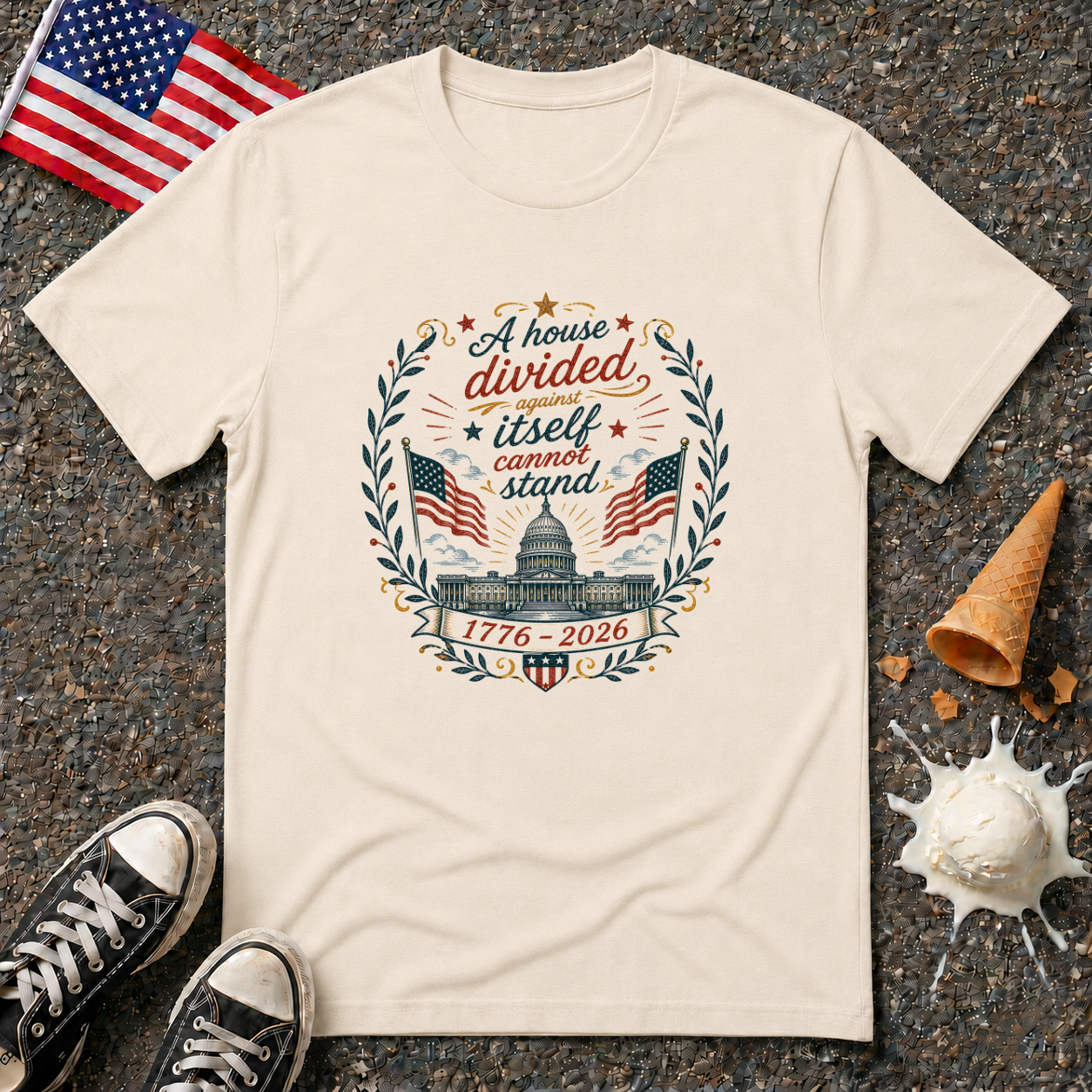 "A House Divided" Vintage Folk Tee