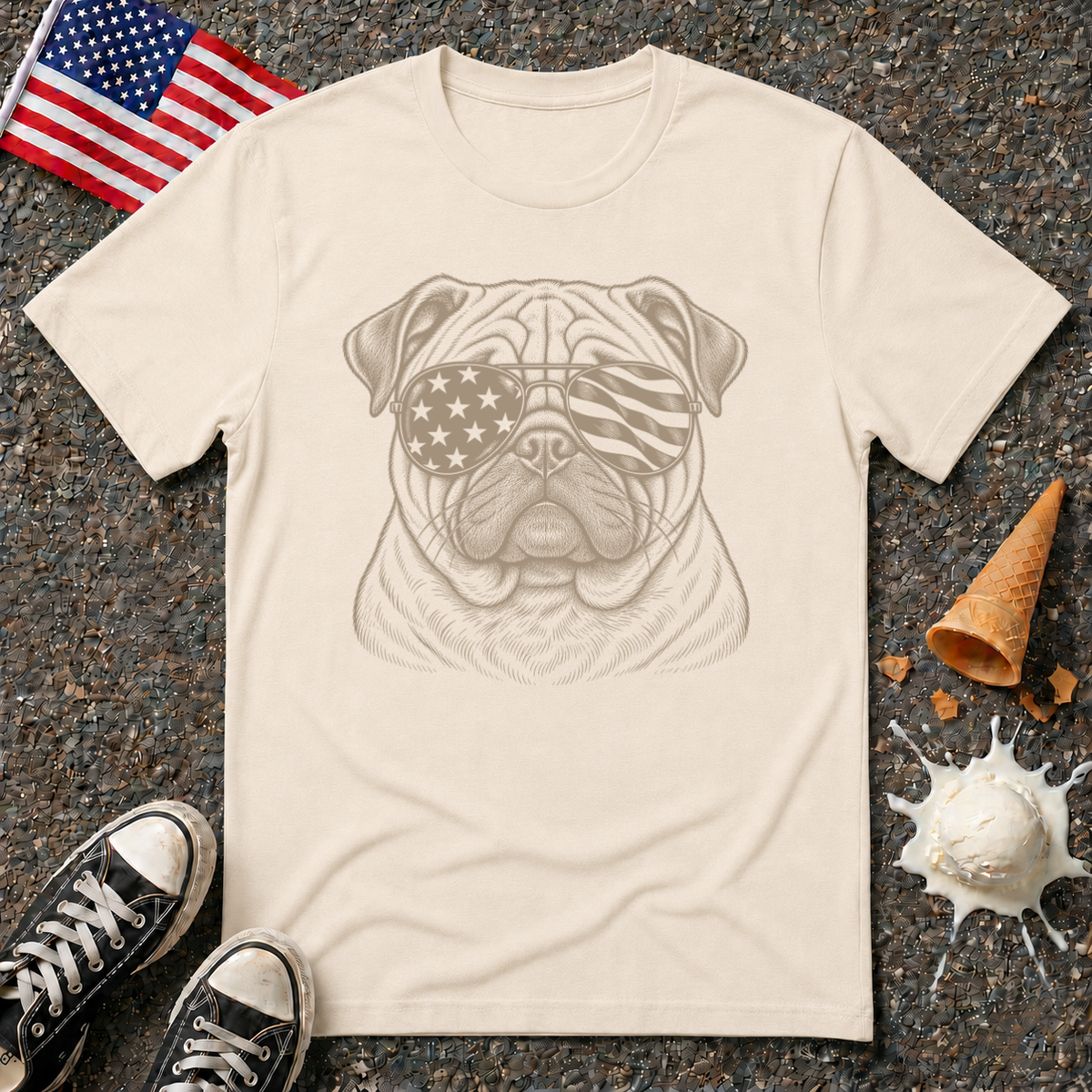 Patriotic Pug Tee