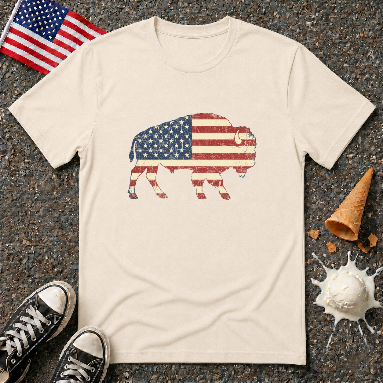 American Flag Buffalo Tee