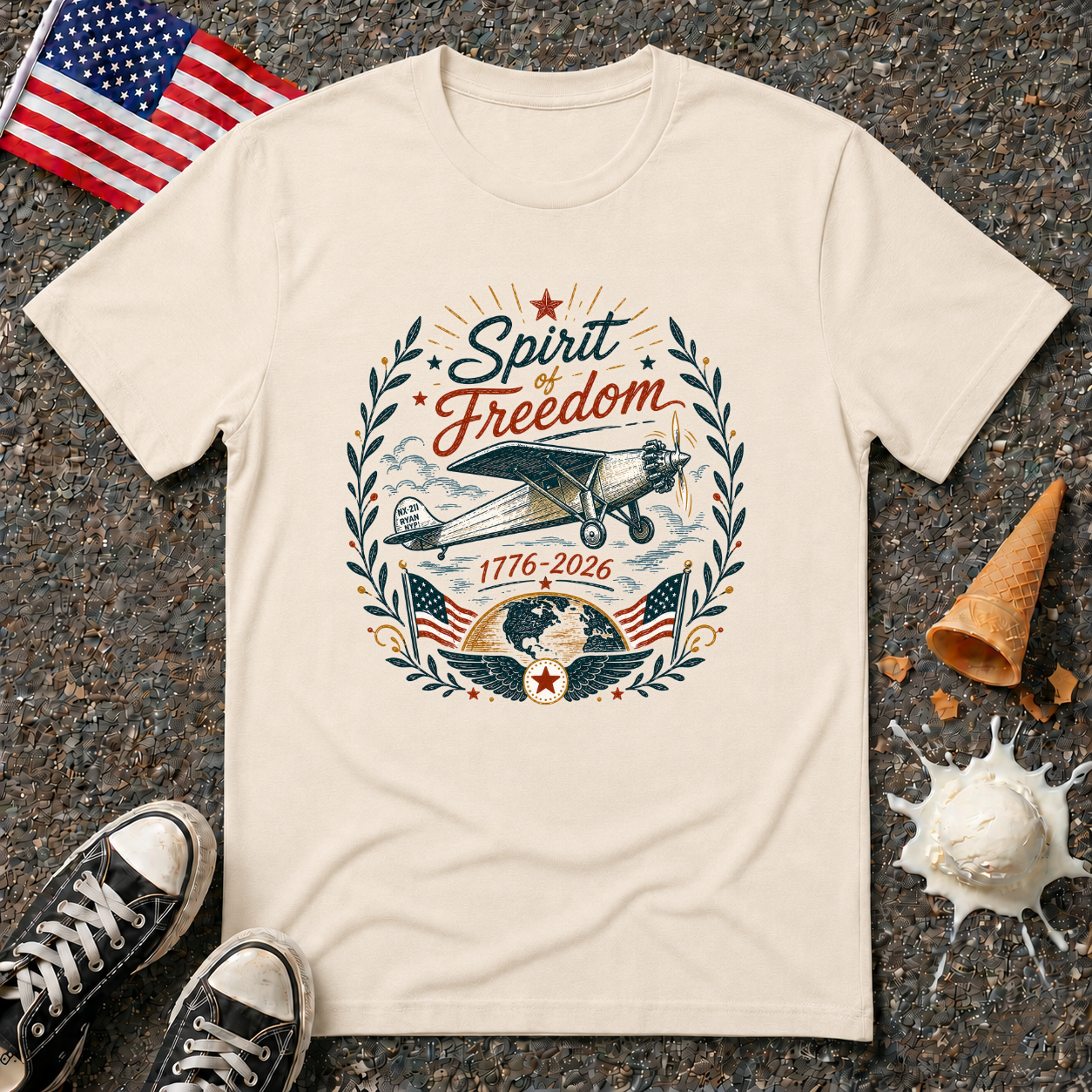 "Spirit of Freedom" Vintage Folk Tee