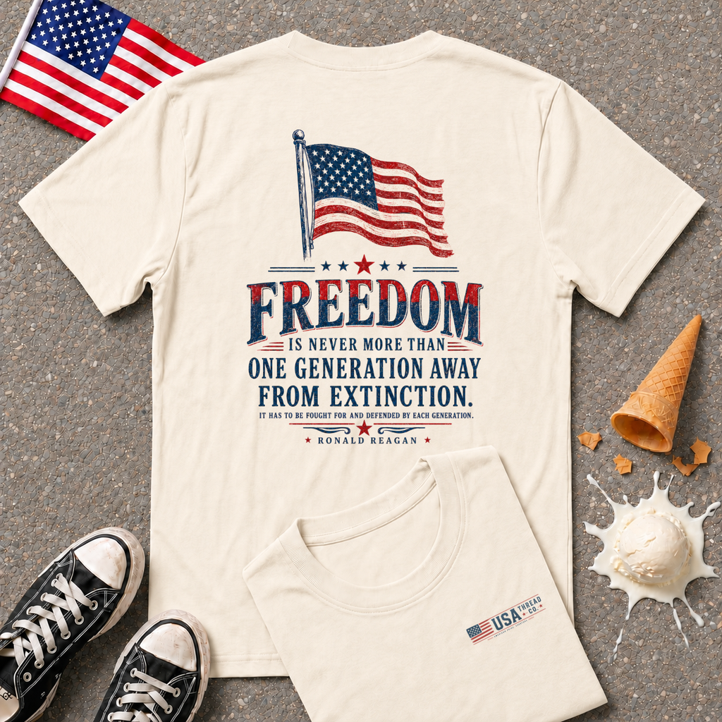 "FREEDOM, is never more than..." Vintage Back Design Tee