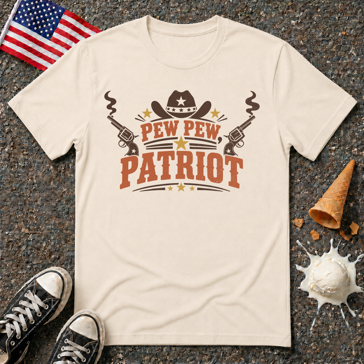 "Pew Pew Patriot" Retro Tee